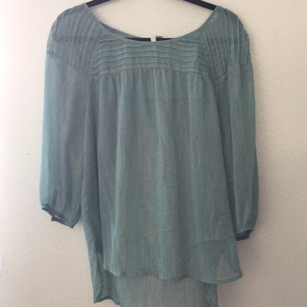 Lauren Conrad tealish color blouse